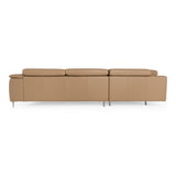 Viola Italian Contemporary Deserto Leather Left Facing Sectional Sofa