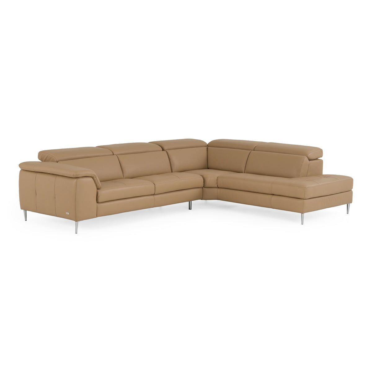 Viola Italian Contemporary Deserto Leather Right Facing Sectional Sofa