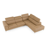 Viola Italian Contemporary Deserto Leather Right Facing Sectional Sofa