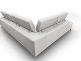 Viola Italian Contemporary Grey Leather Left Facing Sectional Sofa