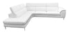 Viola Italian Contemporary White Leather Left Facing Sectional Sofa