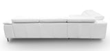 Viola Italian Contemporary White Leather Left Facing Sectional Sofa