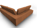 Viola Italian Contemporary Cognac Leather Left Facing Sectional Sofa