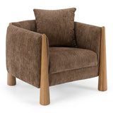 Voight Contemporary Brown Fabric Accent Chair