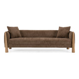 Voight Contemporary Brown Fabric Sofa