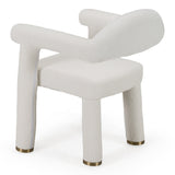 Walbrook Modern Off-White Fabric + Gold Dining Chair
