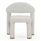 Walbrook Modern Off-White Fabric + Gold Dining Chair