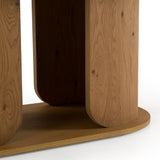 Walbrook Modern Faux Travertine Ceramic + White Oak Oval Dining Table