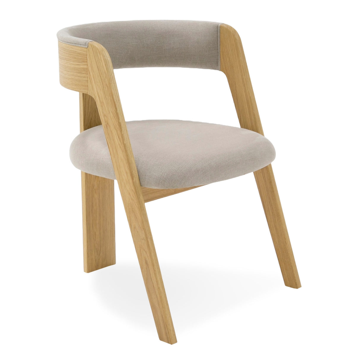 Washington Modern Grey Fabric + Natural Oak Dining Chair (Set of 2)