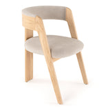 Washington Modern Cream Velvet + Natural Oak Dining Chair (Set of 2)