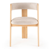 Washington Modern Cream Velvet + Natural Oak Dining Chair (Set of 2)