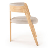 Washington Modern Cream Velvet + Natural Oak Dining Chair (Set of 2)