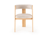 Washington Modern Cream Velvet + Natural Oak Dining Chair (Set of 2)