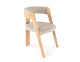 Washington Modern Cream Velvet + Natural Oak Dining Chair (Set of 2)