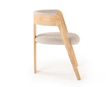 Washington Modern Cream Velvet + Natural Oak Dining Chair (Set of 2)