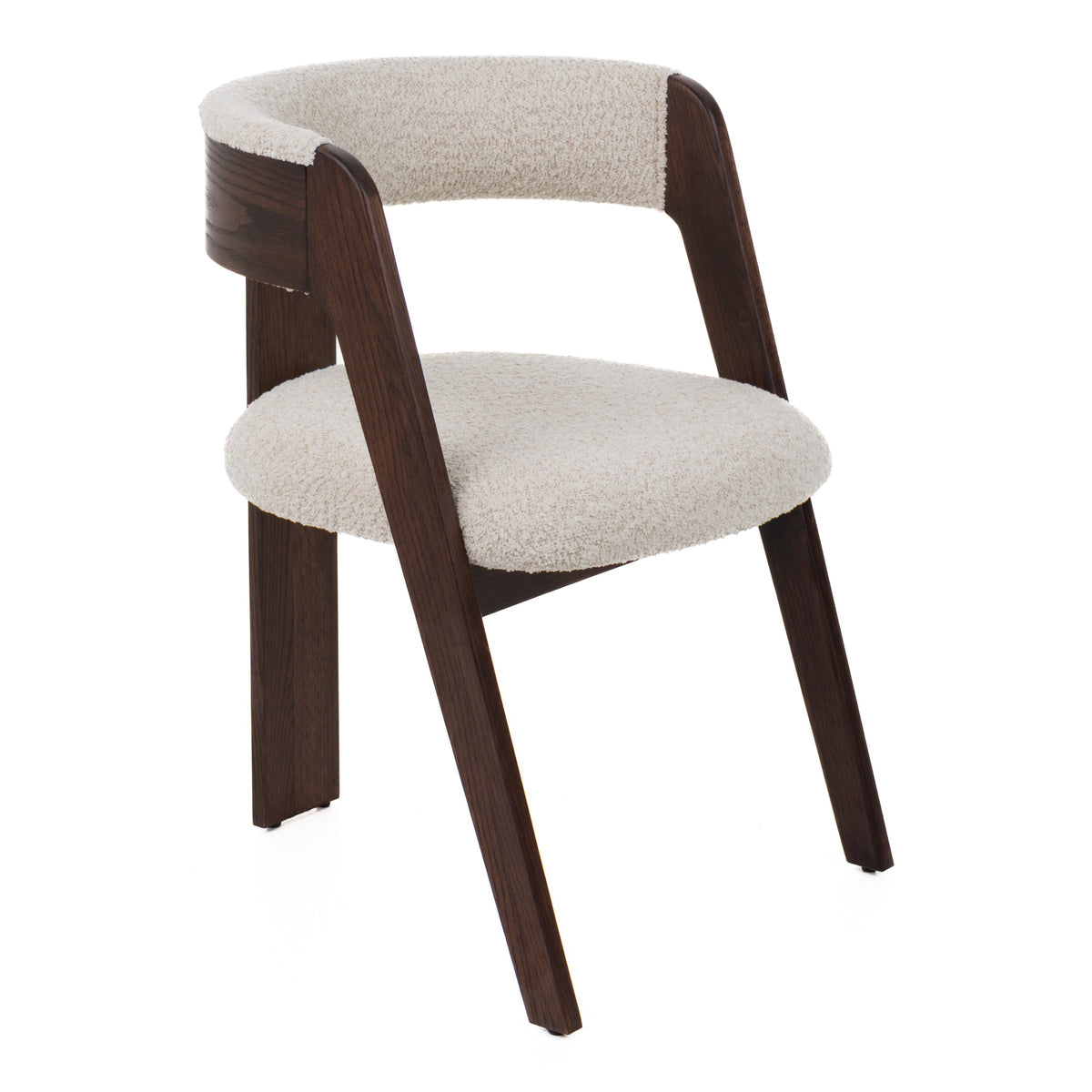 Washington Modern Cream Fabric + Brown Oak Dining Chair (Set of 2)
