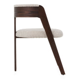 Washington Modern Cream Fabric + Brown Oak Dining Chair (Set of 2)