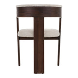 Washington Modern Cream Fabric + Brown Oak Dining Chair (Set of 2)