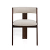 Washington Modern Cream Fabric + Brown Oak Dining Chair (Set of 2)