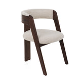 Washington Modern Cream Fabric + Brown Oak Dining Chair (Set of 2)