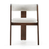 Washington Modern Off-White Fabric + Brown Oak Dining Chair (Set of 2)
