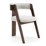 Washington Modern Off-White Fabric + Brown Oak Dining Chair (Set of 2)