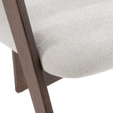 Washington Modern Off-White Fabric + Brown Oak Dining Chair (Set of 2)
