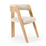 Washington Modern Beige Fabric + White Oak Dining Chair (Set of 2)