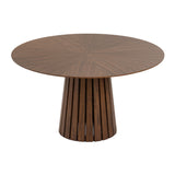 Weiss Mid-Century Modern Walnut Round Dining Table + 6 Chair Set
