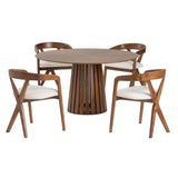 Weiss Mid-Century Modern Walnut Round Dining Table