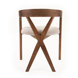 Weiss Mid-Century Modern Light Brown Fabric + Walnut Dining Chair
