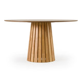 Weiss Mid-Century Modern Natural Oak Round Dining Table
