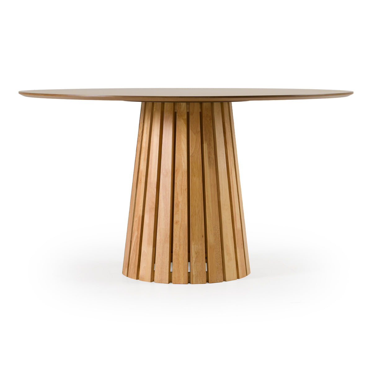 Weiss Mid-Century Modern Natural Oak Round Dining Table