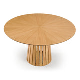 Weiss Mid-Century Modern Natural Oak Round Dining Table