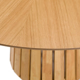 Weiss Mid-Century Modern Natural Oak Round Dining Table