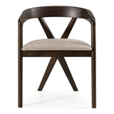 Weiss Mid-Century Modern Light Grey Fabric + Wenge Dining Chair
