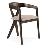 Weiss Mid-Century Modern Light Grey Fabric + Wenge Dining Chair