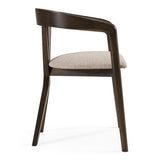 Weiss Mid-Century Modern Light Grey Fabric + Wenge Dining Chair