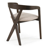 Weiss Mid-Century Modern Light Grey Fabric + Wenge Dining Chair