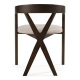 Weiss Mid-Century Modern Light Grey Fabric + Wenge Dining Chair