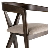 Weiss Mid-Century Modern Light Grey Fabric + Wenge Dining Chair