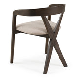 Weiss Mid-Century Modern Light Grey Fabric + Wenge Dining Chair