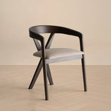 Weiss Mid-Century Modern Light Grey Fabric + Wenge Dining Chair