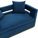 Wells Modern Blue Velvet Loveseat