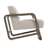 Wilber Modern Off-White Fabric + Grey Wood Accent Chair
