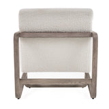 Wilber Modern Off-White Fabric + Grey Wood Accent Chair