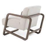 Wilber Modern Off-White Fabric + Grey Wood Accent Chair