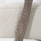 Wilber Modern Off-White Fabric + Grey Wood Accent Chair