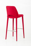 Williamette Mid-Century Red Fabric Bar Stool