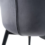 Wilson Modern Grey Velvet & Black Dining Chair